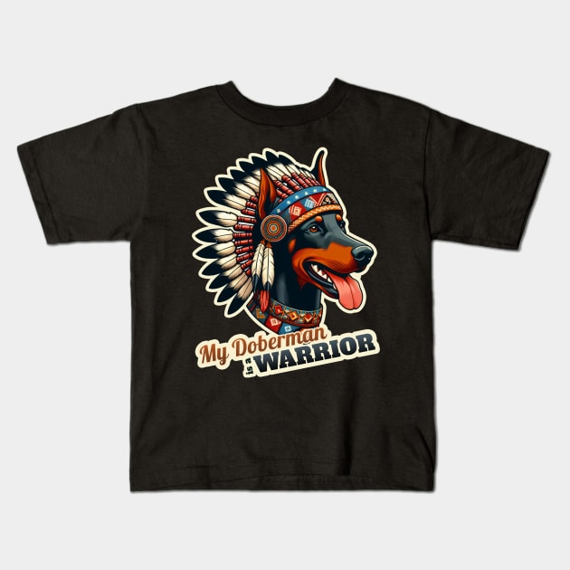 Indian Doberman Kids T-Shirt by k9-tee